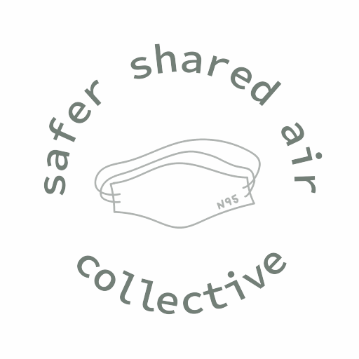 Safer Shared Air logo of an N95 mask